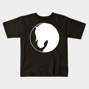 white horse silhouette Kids T-Shirt